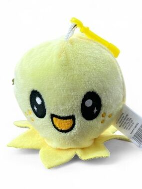 Yellow Kawaii Reversible Octopus Plush Keychain